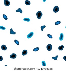 Dark BLUE vector seamless texture with disks. Blurred decorative design in abstract style with bubbles. Trendy design for wallpaper, fabric makers.