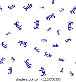 Dark BLUE vector seamless texture with selling simbols. Shining colorful illustration with isolated selling prices. Pattern for ads, posters, banners of sales.