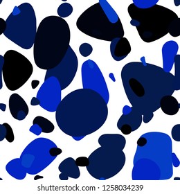 Dark BLUE vector seamless texture with disks. Blurred bubbles on abstract background with colorful gradient. Design for wallpaper, fabric makers.