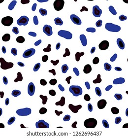 Dark BLUE vector seamless texture with disks. Blurred bubbles on abstract background with colorful gradient. Design for textile, fabric, wallpapers.
