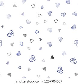 Dark BLUE vector seamless texture with lovely hearts. Illustration with hearts in love concept for valentine's day. Pattern for marriage gifts, congratulations.