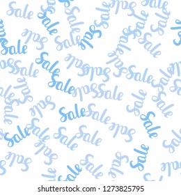 Dark BLUE vector seamless texture with selling prices 70, 90 %. Illustration with signs of sales on abstract template. Template for season sales, shopping ads.