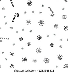 Dark BLUE vector seamless texture with xmas sweets, candies.