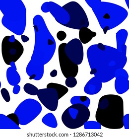 Dark BLUE vector seamless texture with disks. Blurred decorative design in abstract style with bubbles. Design for textile, fabric, wallpapers.