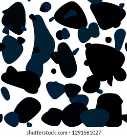 Dark BLUE vector seamless texture with disks. Glitter abstract illustration with blurred drops of rain. Pattern for trendy fabric, wallpapers.