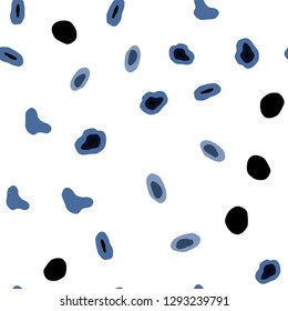 Dark BLUE vector seamless texture with disks. Illustration with set of shining colorful abstract circles. Trendy design for wallpaper, fabric makers.