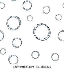 Dark BLUE vector seamless texture with disks. Modern abstract illustration with colorful water drops. Texture for window blinds, curtains.