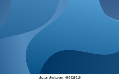 Dark BLUE vector shining cranked template. Geometric illustration in Origami style with gradient.  The elegant pattern can be used as part of a brand book.