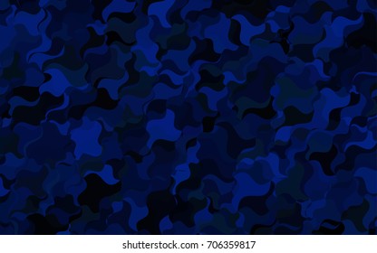 Dark BLUE vector shining cranked pattern. Shining crooked illustration in a brand-new style. A completely new template for your business design.