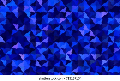 Dark BLUE vector shining cranked background. Colorful abstract illustration with gradient crooked lines. Brand-new design for your business.