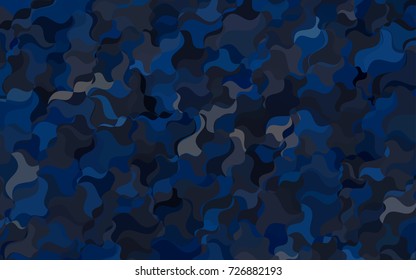 Dark BLUE vector shining cranked pattern. A vague circumflex abstract illustration with gradient. The completely new template can be used for your brand book.