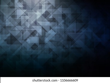 Dark BLUE vector shining hexagonal shining triangular. Colorful illustration in abstract style with gradient. The template can be used as a background for cell phones.