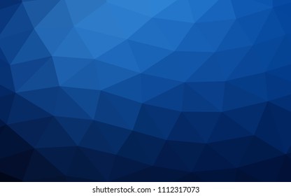 Dark BLUE vector shining hexagonal shining triangular. A sample with polygonal shapes. A completely new template for your business design.