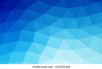 Dark BLUE vector shining hexagonal shining triangular. Triangular geometric sample with gradient.  Brand new style for your business design.