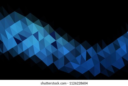 Dark BLUE vector shining hexagonal template. A completely new color illustration in a vague style. The textured pattern can be used for background.