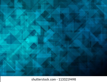 Dark BLUE vector shining hexagonal shining triangular. A vague abstract illustration with gradient. Brand new design for your business.