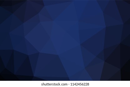 Dark BLUE vector shining hexagonal template. A sample with polygonal shapes. The textured pattern can be used for background.