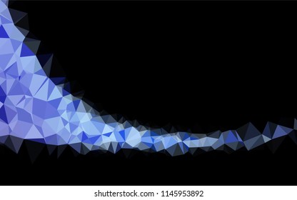 Dark BLUE vector shining hexagonal background. Geometric illustration in Origami style with gradient.  The textured pattern can be used for background.