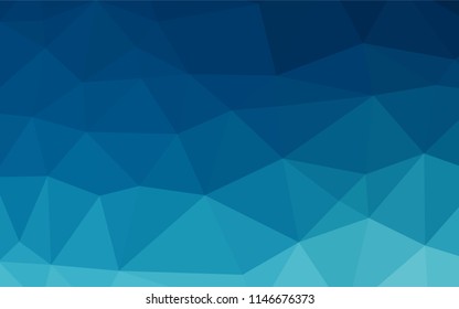 Dark BLUE vector shining hexagonal background. Shining illustration, which consist of triangles. Brand new style for your business design.