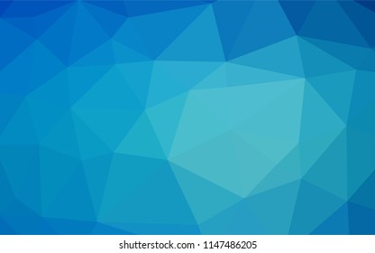 Dark BLUE vector shining hexagonal background. Modern geometrical abstract illustration with gradient. Triangular pattern for your business design.