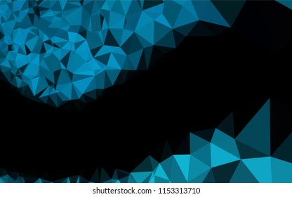 Dark BLUE vector shining hexagonal pattern. A completely new color illustration in a vague style. Brand new style for your business design.