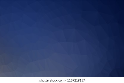 Dark BLUE vector shining hexagonal pattern. Triangular geometric sample with gradient.  The elegant pattern can be used as part of a brand book.