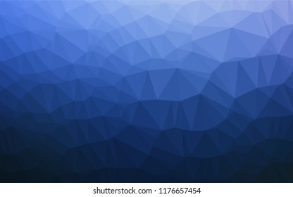Dark BLUE vector shining hexagonal pattern. Creative geometric illustration in Origami style with gradient. A new texture for your design.