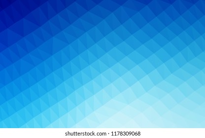 Dark BLUE vector shining hexagonal background. Creative illustration in halftone style with gradient. The elegant pattern can be used as part of a brand book.