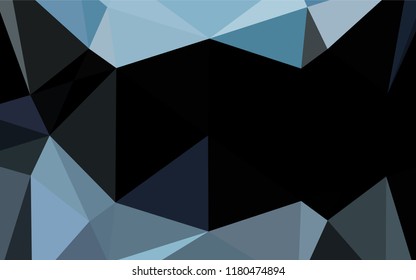 Dark BLUE vector shining hexagonal background. Geometric illustration in Origami style with gradient.  The polygonal design can be used for your web site.