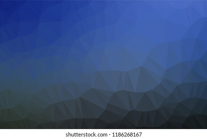 Dark BLUE vector shining hexagonal template. Triangular geometric sample with gradient.  The polygonal design can be used for your web site.