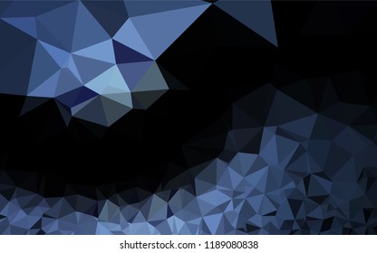 Dark BLUE vector shining hexagonal template. Colorful abstract illustration with gradient. The best triangular design for your business.