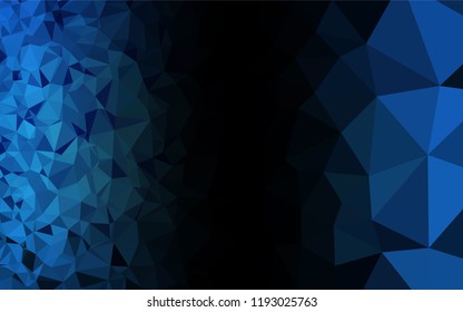 Dark BLUE vector shining hexagonal pattern. Creative illustration in halftone style with gradient. The textured pattern can be used for background.