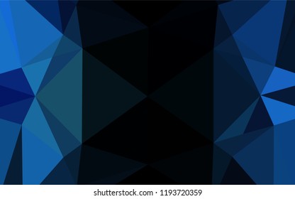 Dark BLUE vector shining hexagonal template. Creative illustration in halftone style with gradient. A completely new design for your business.