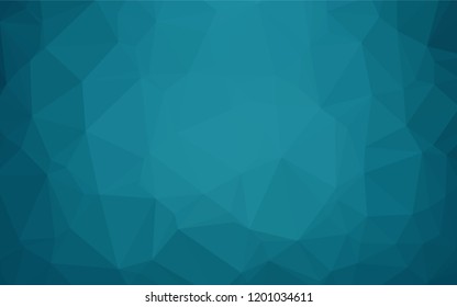 Dark BLUE vector shining hexagonal background. Triangular geometric sample with gradient.  Triangular pattern for your business design.