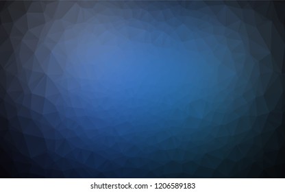 Dark BLUE vector shining hexagonal pattern. Shining colored illustration in a Brand new style. A new texture for your design.