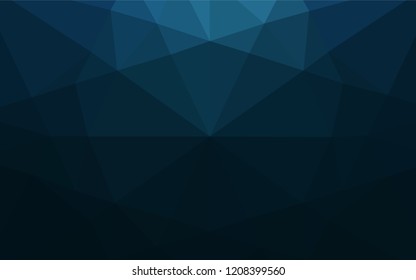 Dark BLUE vector shining hexagonal template. Geometric illustration in Origami style with gradient.  Brand new style for your business design.