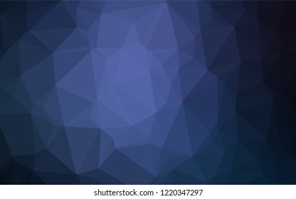 Dark BLUE vector shining hexagonal pattern. A vague abstract illustration with gradient. The template can be used as a background for cell phones.
