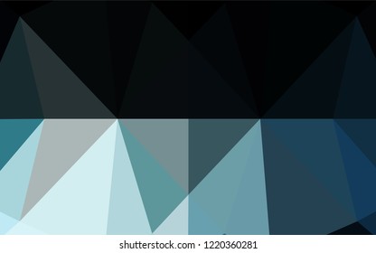 Dark BLUE vector shining hexagonal template. An elegant bright illustration with gradient. Triangular pattern for your business design.