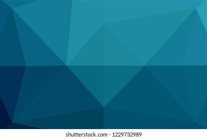 Dark BLUE vector shining hexagonal pattern. Triangular geometric sample with gradient.  The textured pattern can be used for background.