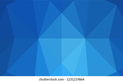 Dark BLUE vector shining hexagonal background. Creative geometric illustration in Origami style with gradient. The elegant pattern can be used as part of a brand book.