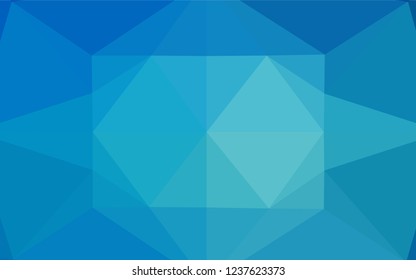 Dark BLUE vector shining hexagonal template. Geometric illustration in Origami style with gradient.  Triangular pattern for your business design.