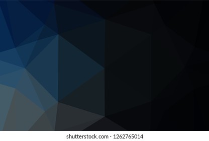 Dark BLUE vector shining hexagonal template. Shining illustration, which consist of triangles. The template can be used as a background for cell phones.