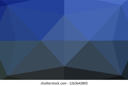 Dark BLUE vector shining hexagonal background. Shining colored illustration in a Brand new style. The textured pattern can be used for background.