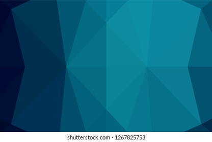 Dark BLUE vector shining hexagonal template. Shining colored illustration in a Brand new style. The polygonal design can be used for your web site.