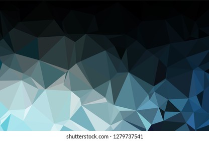 Dark BLUE vector shining hexagonal background. Creative geometric illustration in Origami style with gradient. The completely new template can be used for your brand book.