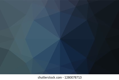 Dark BLUE vector shining hexagonal template. Shining illustration, which consist of triangles. Triangular pattern for your business design.