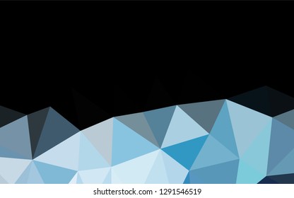 Dark BLUE vector shining hexagonal background. A sample with polygonal shapes. A new texture for your design.