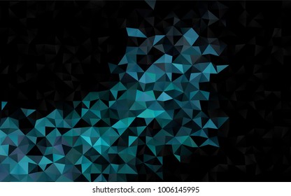 Dark BLUE vector shining triangular background. Triangular geometric sample with gradient.  Triangular pattern for your business design.