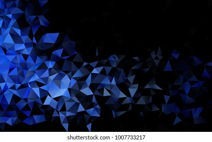 Dark BLUE vector shining triangular template. A completely new color illustration in a vague style. The polygonal design can be used for your web site.