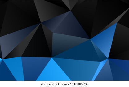 Dark BLUE vector shining triangular template. Modern geometrical abstract illustration with gradient. The textured pattern can be used for background.